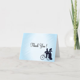 Cartão De Agradecimento Blue Bicycle Wedding Thank You Blank Inside