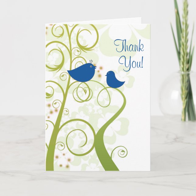 Cartão De Agradecimento Blue Bird All Ocassion Thank You Note (Frente)