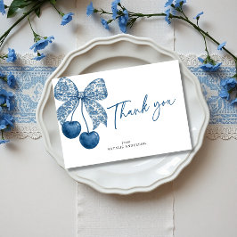 Cartão De Agradecimento Blue Bow Something Blue Theme Bridal Shower