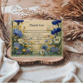 Cartão De Agradecimento Blue Cornflower Art Nouveau Sweet Sixteen