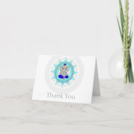 Cartão De Agradecimento Blue Cute Ganesha thank you card