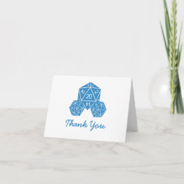 Cartão De Agradecimento Blue D20 Dice Thank You Card