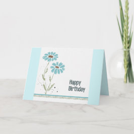 CARTÃO DE AGRADECIMENTO BLUE DAISIES BIRTHDAY CARD