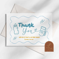 Cartão de agradecimento Blue Doodle Baby is Brewin
