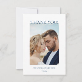 Cartão De Agradecimento Blue Fine Art Flowers Wedding Thank You Card