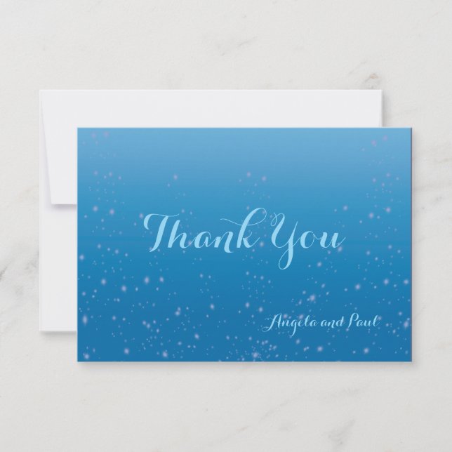 Cartão De Agradecimento Blue Flat Simple Thank You Card All Purpose (Frente)