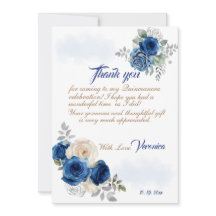 Blue Floral Princess Girl Festa de aniversário