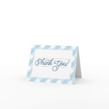 Blue Gingham Obrigado Notecards