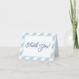Cartão De Agradecimento Blue Gingham Obrigado Notecards