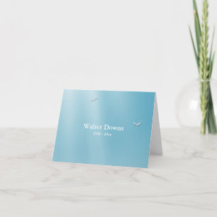 Cartão De Agradecimento Blue Heaven Folded Bereavement Thank You Notecard
