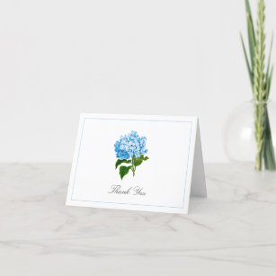 Cartão De Agradecimento Blue Hydrangea Bloom Tradicional