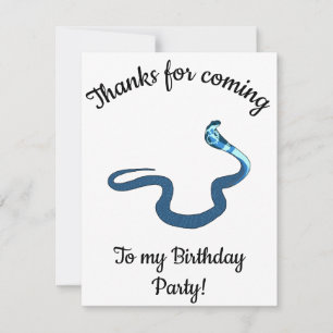 Cartão De Agradecimento Blue King Cobra Feliz Aniversário