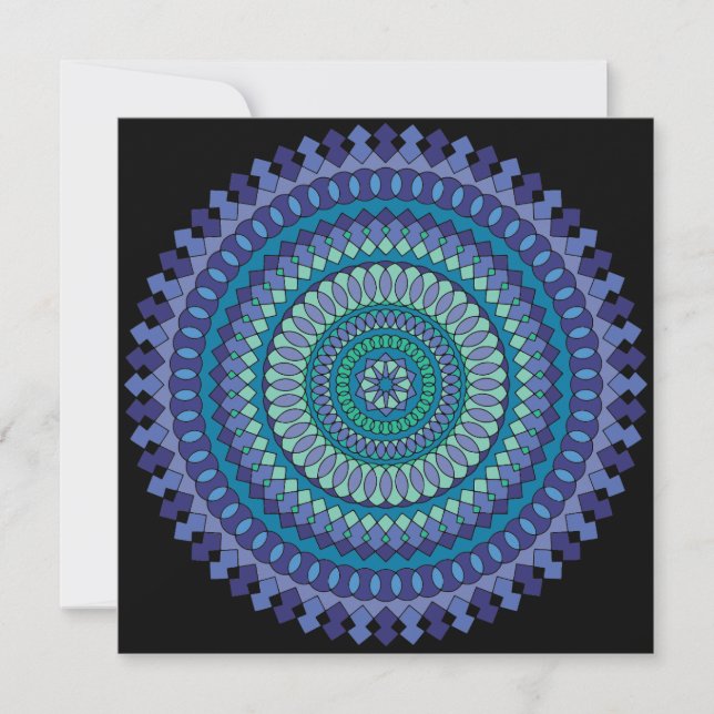 Cartão De Agradecimento Blue Mandala (Frente)
