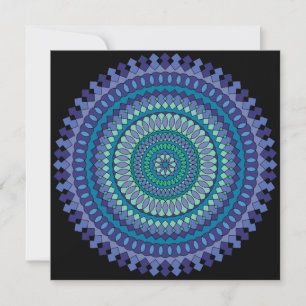Cartão De Agradecimento Blue Mandala