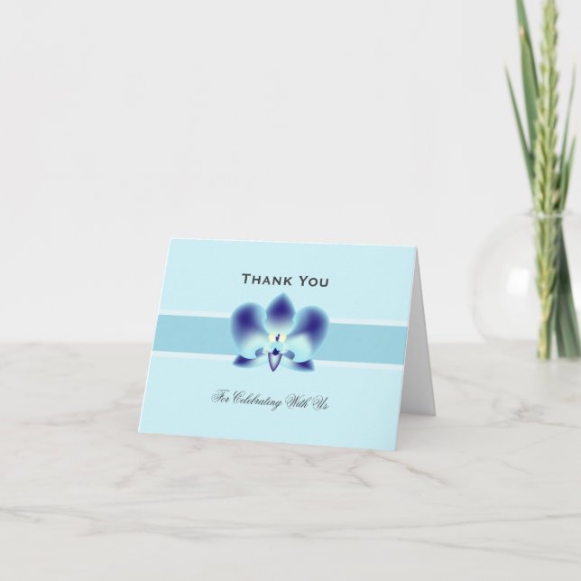 Cartão De Agradecimento Blue Orchid THANK YOU card (Frente)