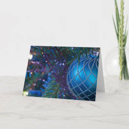 Cartão De Agradecimento Blue Ornament Thank You Card