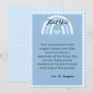 Cartão De Agradecimento Blue Rainbow Baby Shower