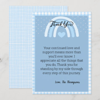 Cartão De Agradecimento Blue Rainbow Baby Shower