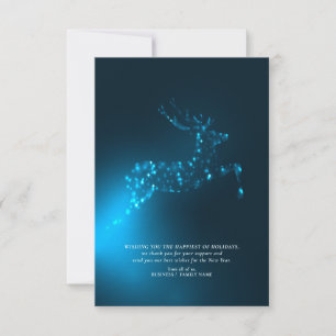 Cartão De Agradecimento Blue Reindeer Elegante Business Natal
