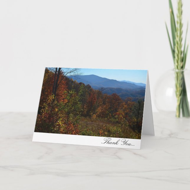 Cartão De Agradecimento Blue Ridge Mountain Fall Thank You (Frente)