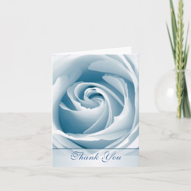 Cartão De Agradecimento Blue rose Thank You Card (Frente)