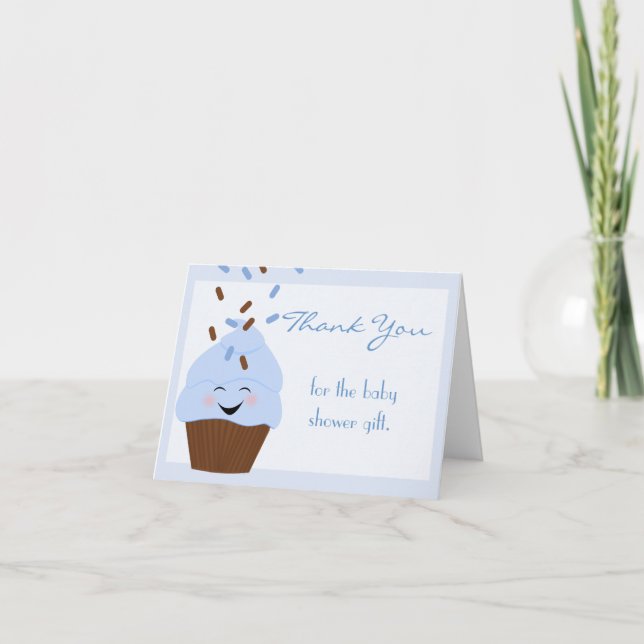 Cartão De Agradecimento Blue Sprinkles Thank You Card (Frente)