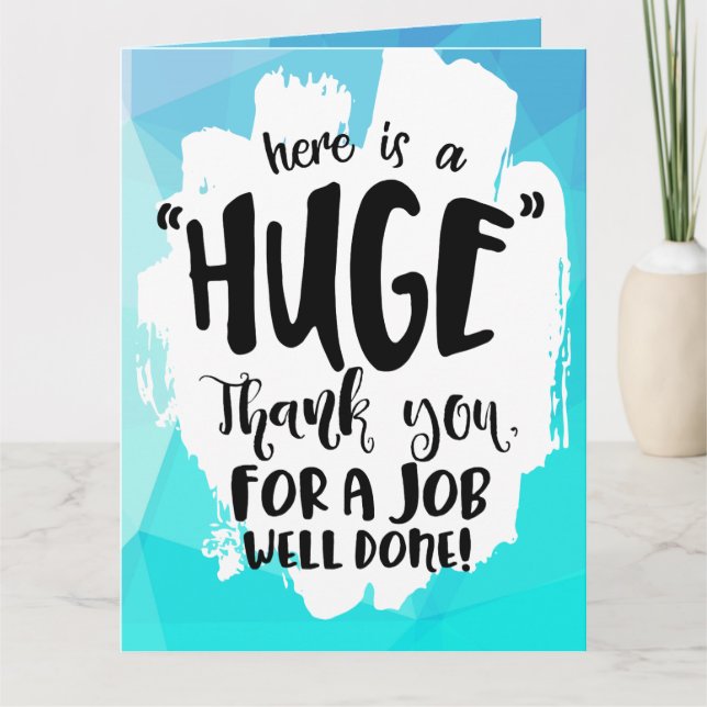 Cartão De Agradecimento Blue Tempest Good Job Giant Obrigado (Frente)