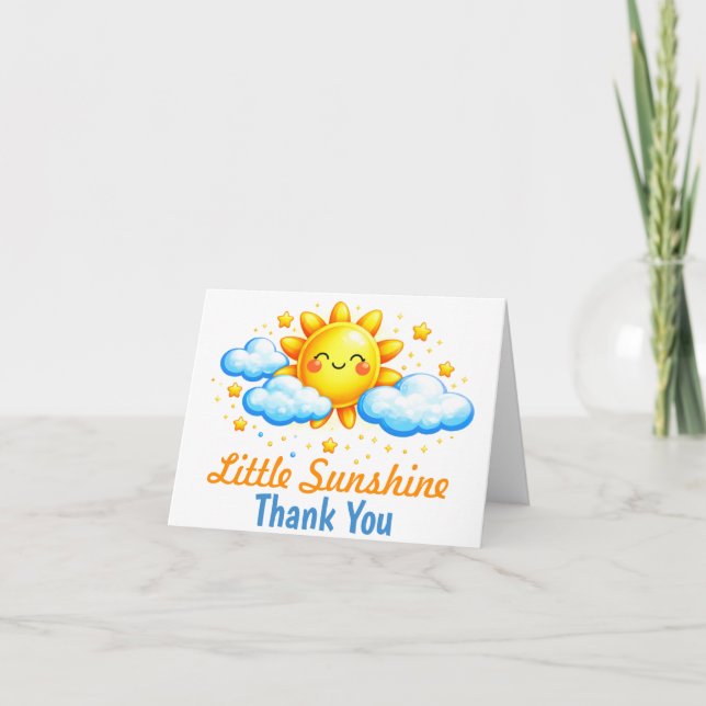 Cartão De Agradecimento Blue Thank You Baby Shower Crafts Party (Frente)