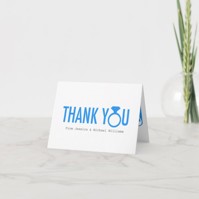 Cartão De Agradecimento Blue Thank You Cards (Frente)