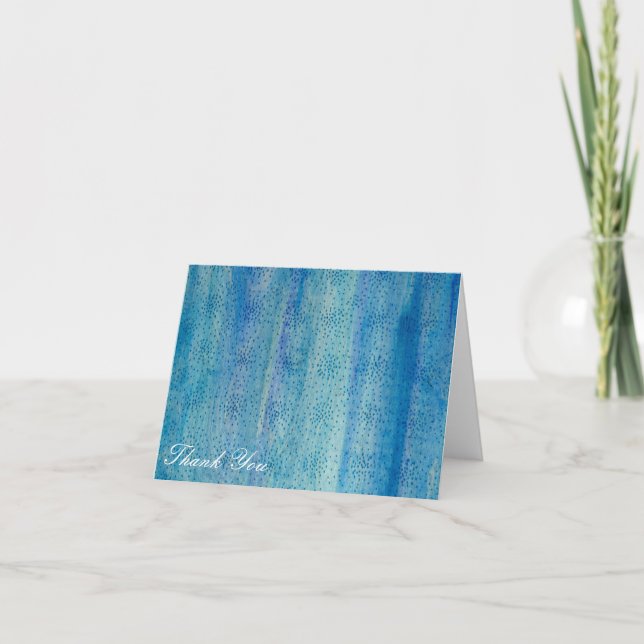 Cartão De Agradecimento Blue Thank You Note Card (Frente)