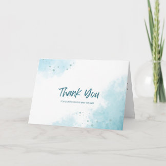 Cartão De Agradecimento Blue Watercolor - Chá de fraldas Obrigado