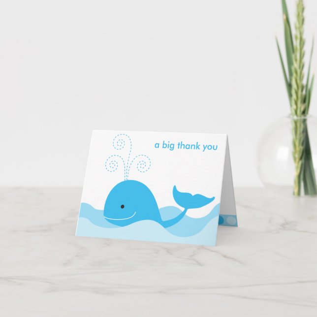Cartão De Agradecimento Blue Whale Note Card (Frente)
