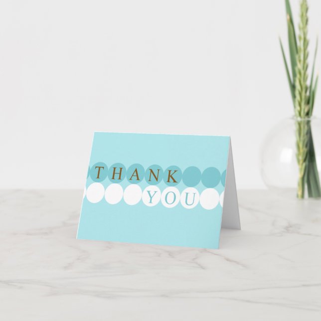 Cartão De Agradecimento Blue & White Circles Thank You Card (Frente)