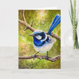 Cartão De Agradecimento Blue Wren -