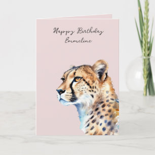 Cartão De Agradecimento Blush Cheetah