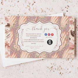 Cartão De Agradecimento Blush Floral Nail Technician Business