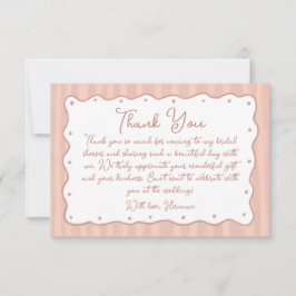 Cartão De Agradecimento Blush Pink Hand Painted Bridal Shower 02