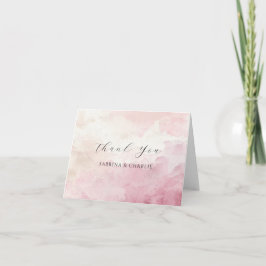 Cartão De Agradecimento Blush Pink Watercolor Wash Elegant