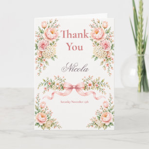 Cartão De Agradecimento Blush Rosa Sweet Sixteen