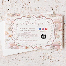 Cartão De Agradecimento Blush Vintage Patisserie Bakery Business