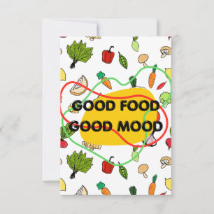 Cartão De Agradecimento Boa comida, design de bom humor, comida divertida