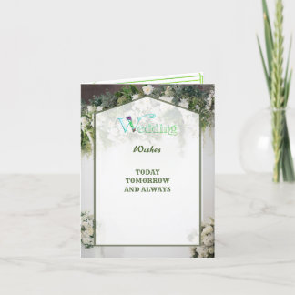 Cartão De Agradecimento Boas-vindas ao casamento Floral Verde Saudações De