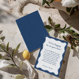 Cartão De Agradecimento Boas-vindas de casamento azul retrô minimalista