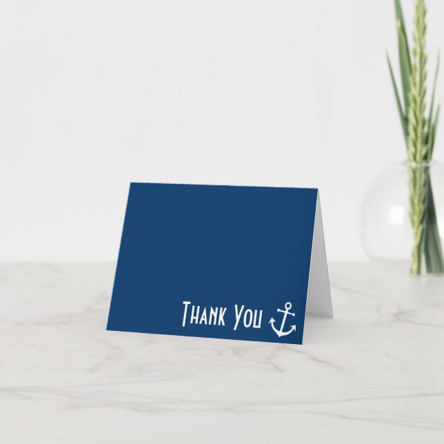 Cartão De Agradecimento Boat Anchor Thank You Note Cards (Dark Blue) (Frente)
