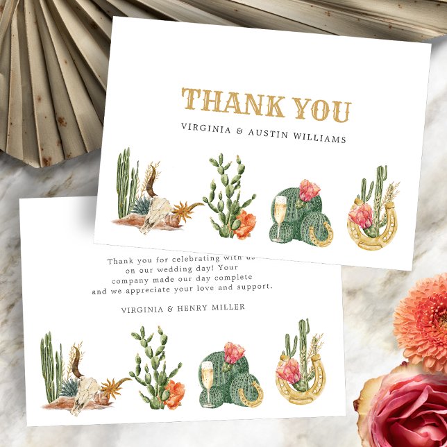 Cartão De Agradecimento Boêmio Ocidental (Western Theme Boho Thank You Card by Painted Paperie
)