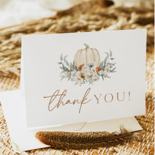 Cartão De Agradecimento BOHEME Boho Outono Terracota Flor de Abóbora