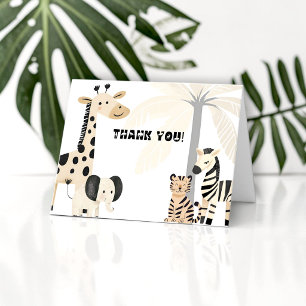 Cartão De Agradecimento Boho Animais da Selva Chá de Bebê Obrigada