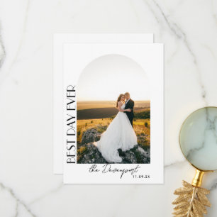 Cartão De Agradecimento Boho Arch Foto de Casamento Obrigado
