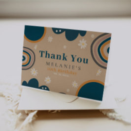 Cartão De Agradecimento Boho Arco-íris Margarida Bege Aniversário