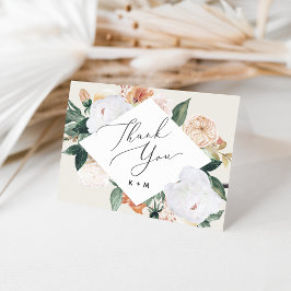 Cartão De Agradecimento Boho Blooms Geométrico Floral
